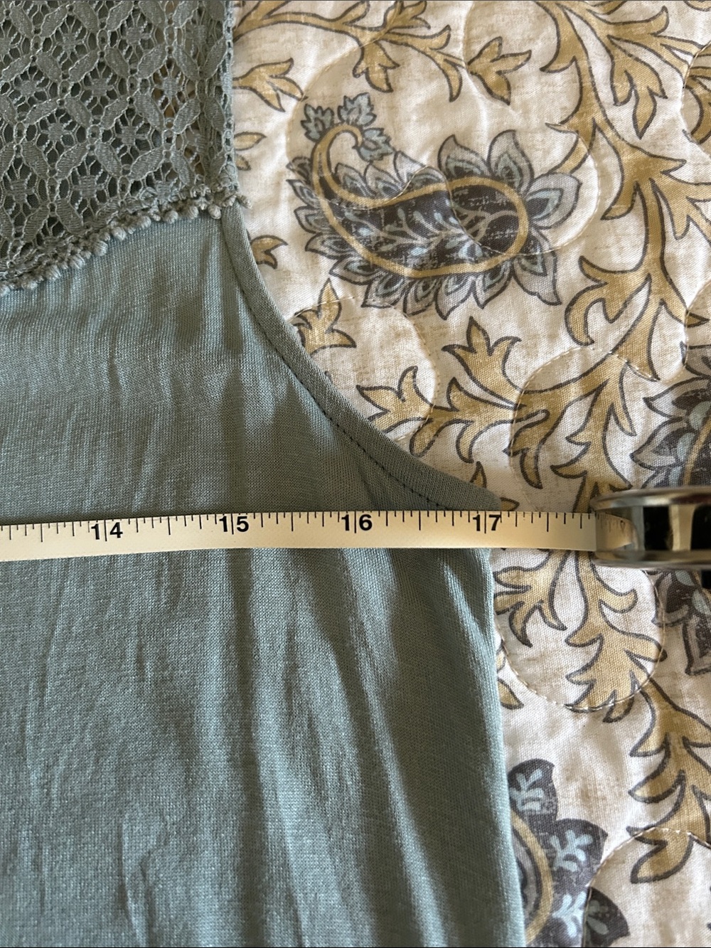 H&M Lace Yoke Tank Top - Sage Green - Picture 8 of 9